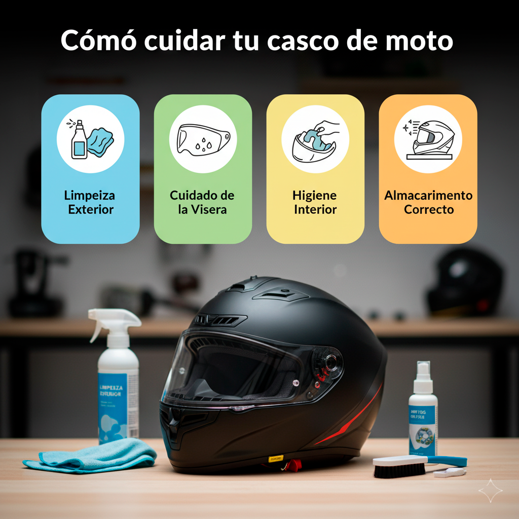 Cómo cuidar tu casco de moto