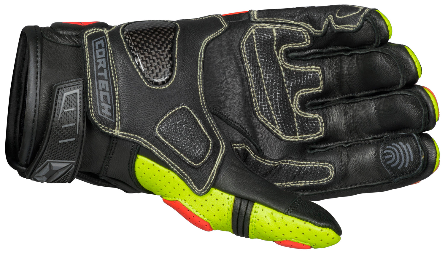 GUANTES PARA MOTOCICLETA CORTECH REVO SPORT ST ROJO/ALTA VISIBILIDAD PARA HOMBRE