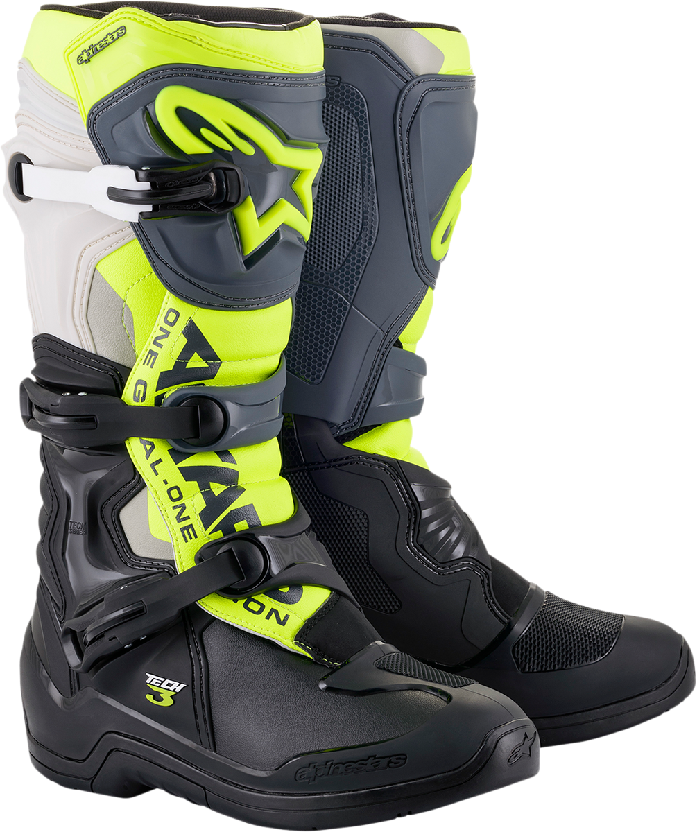BOTAS ALPINESTARS TECH 3 NEGRO/GRIS/AMARILLO FLUORESCENTE