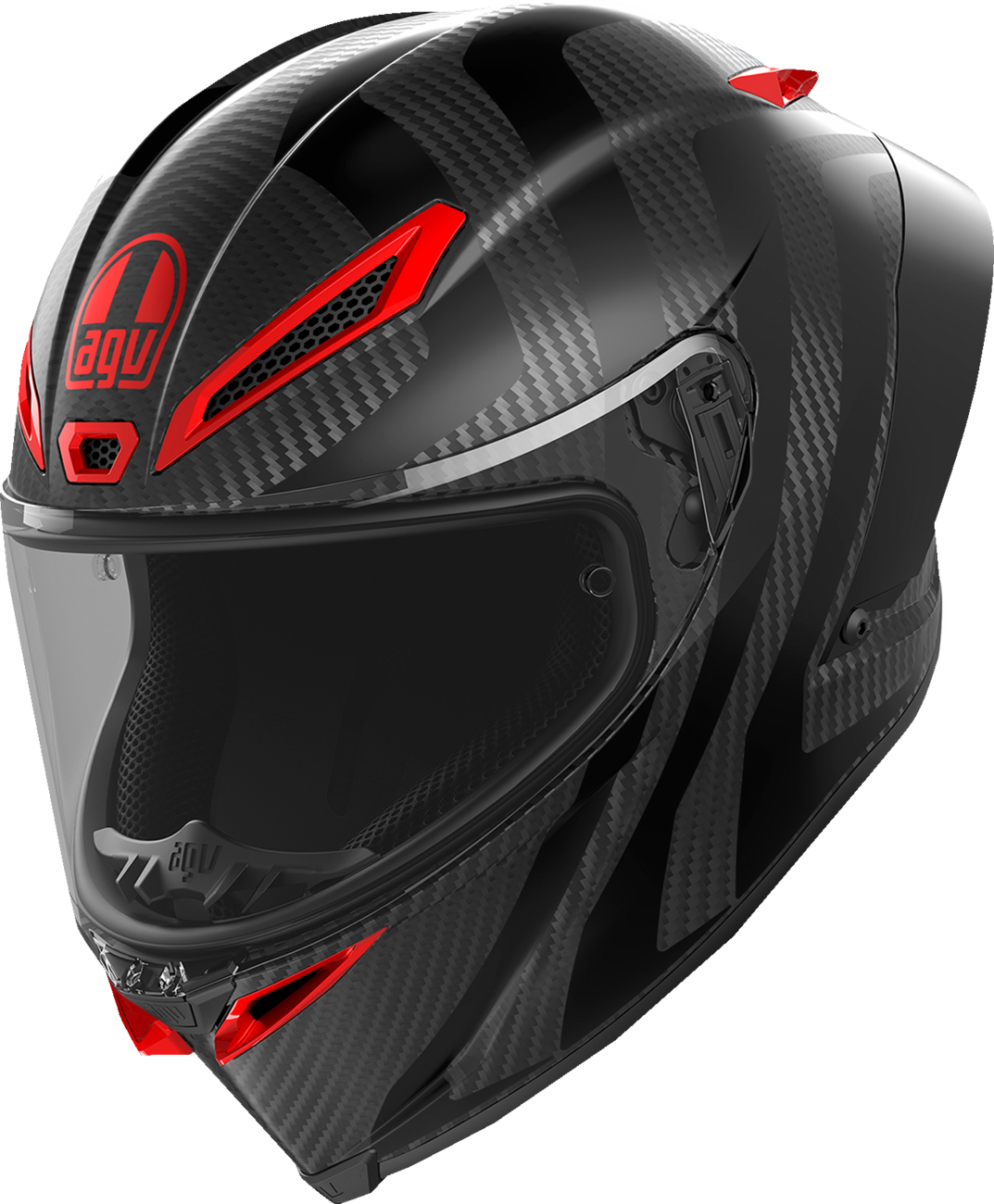 CASCO AGV PISTA GP RR INTREPIDO ROJO NEGRO CARBON MATE