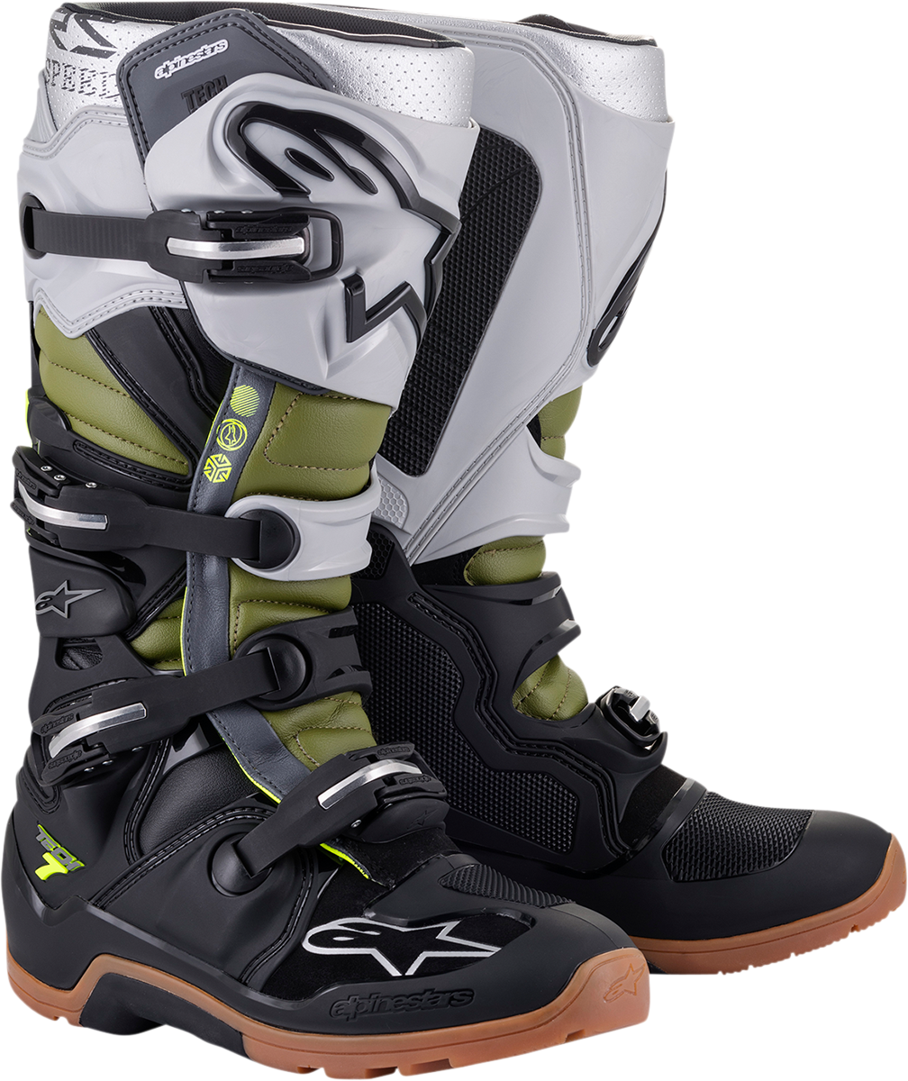 BOTAS ALPINESTARS TECH 7 ENDURO NEGRO/PLATA/VERDE