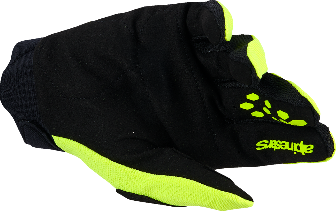 GUANTES ALPINESTARS YOUTH FULL BORE V2 AMARILLO FLUOR/NEGRO PARA NIÑO
