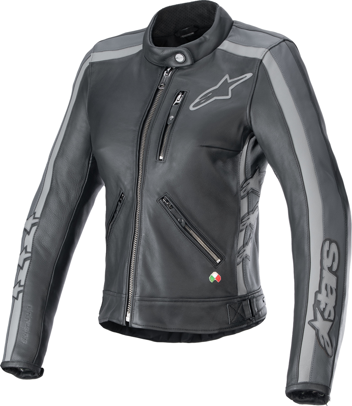 CHAQUETA DE CUERO ALPINESTARS STELLA DYNO NEGRO/GRIS PARA DAMA