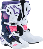 BOTAS ALPINESTARS TECH 10 BLANCO/VIOLETA/MARINO/ROSA FLUORESCENTE