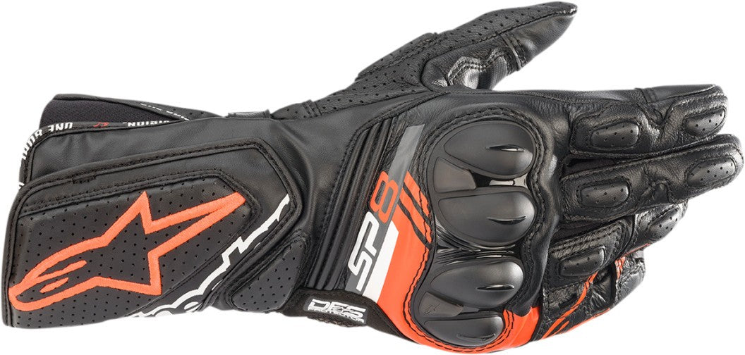 GUANTES ALPINESTARS SP-8 V3 NEGRO ROJO FLUORESCENTE