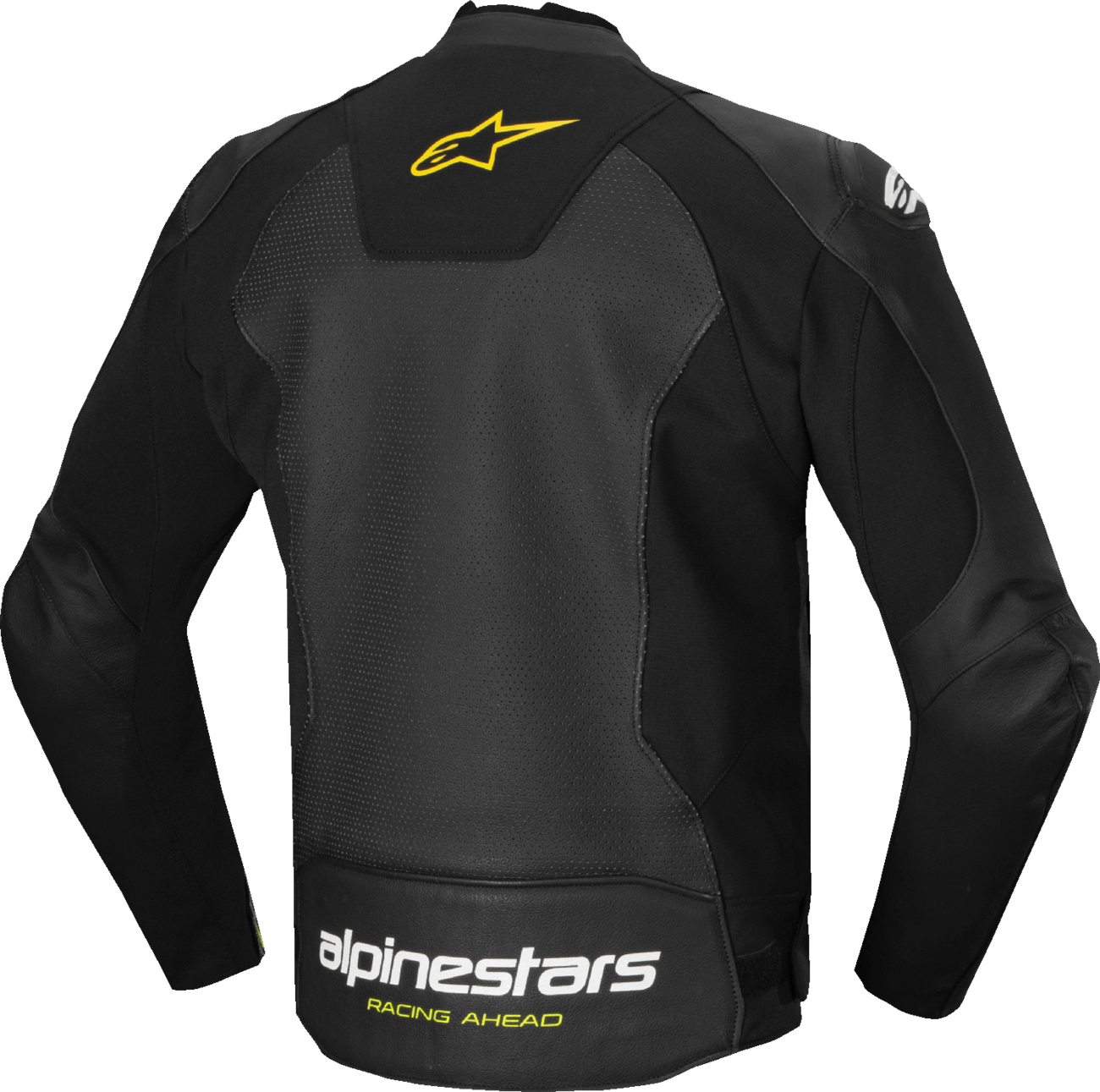 CHAQUETA ALPINESTARS FASTER V3 AIRFLOW CUERO NEGRO/BLANCO/AMARILLO