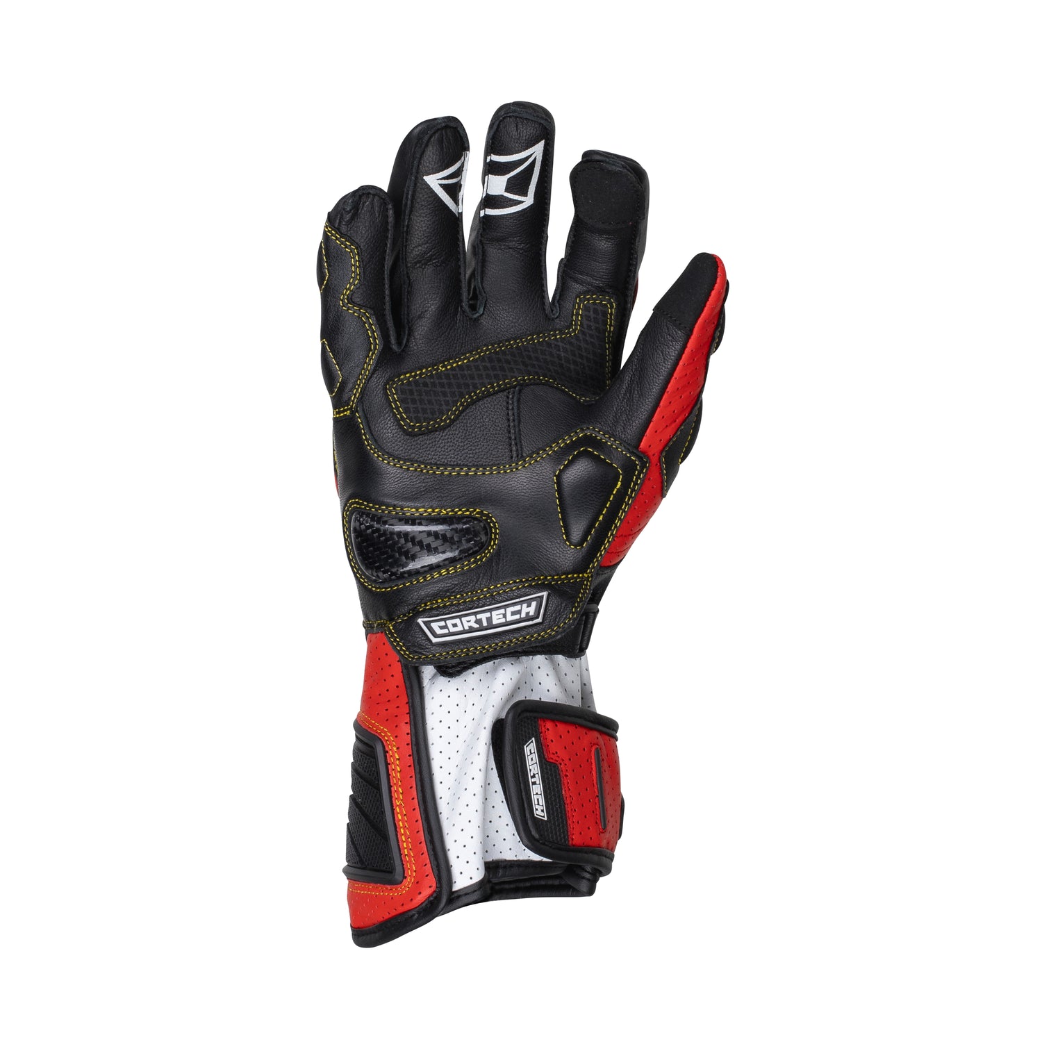 GUANTES DE CUERO CORTECH APEX V1 RR ROJO/BLANCO