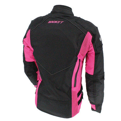 CHAQUETA JOE ROCKET TURBULENT NEGRO/ROSADO PARA DAMA