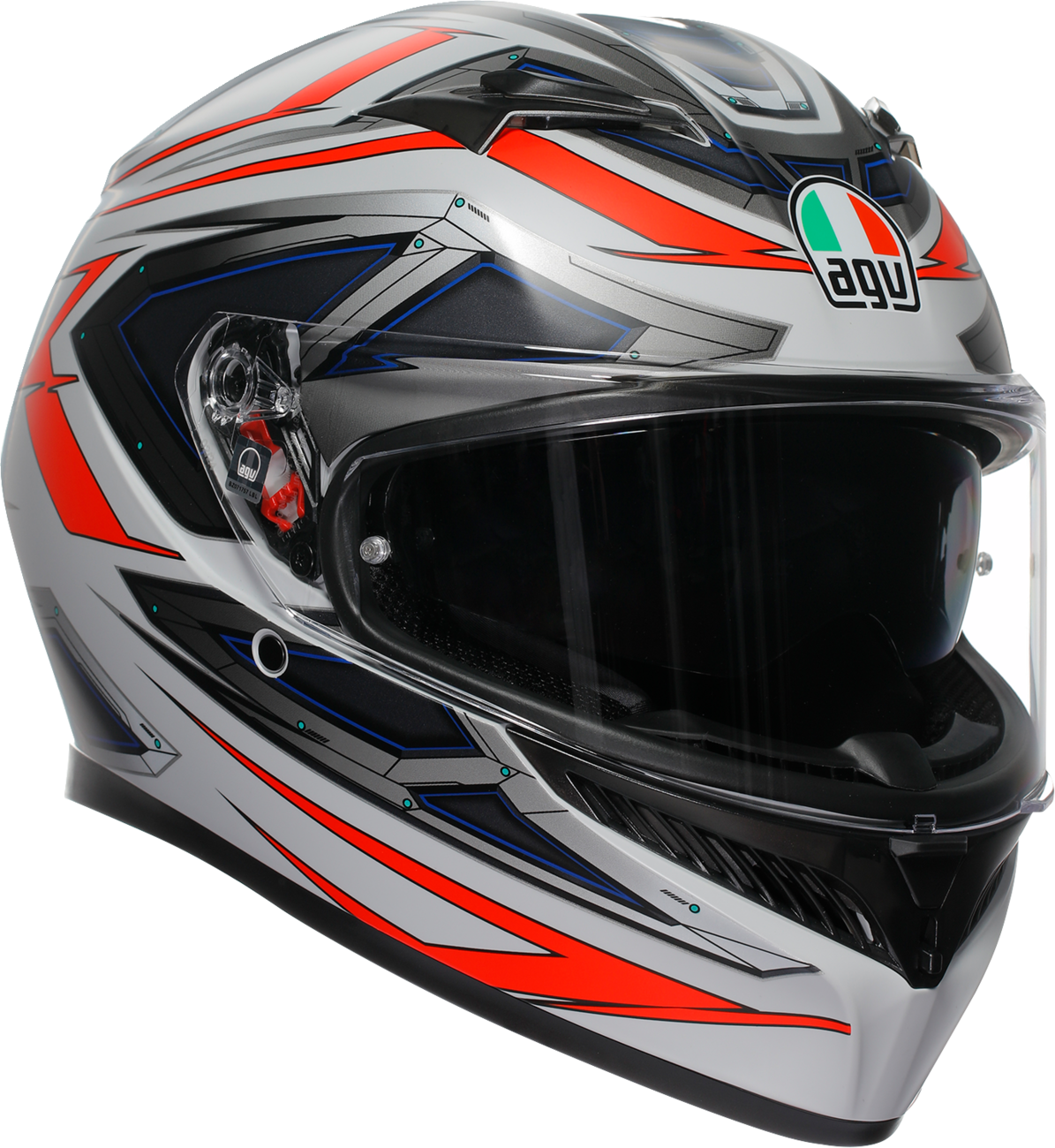 CASCO INTEGRAL AGV K3 SPACE ROJO Y BLANCO