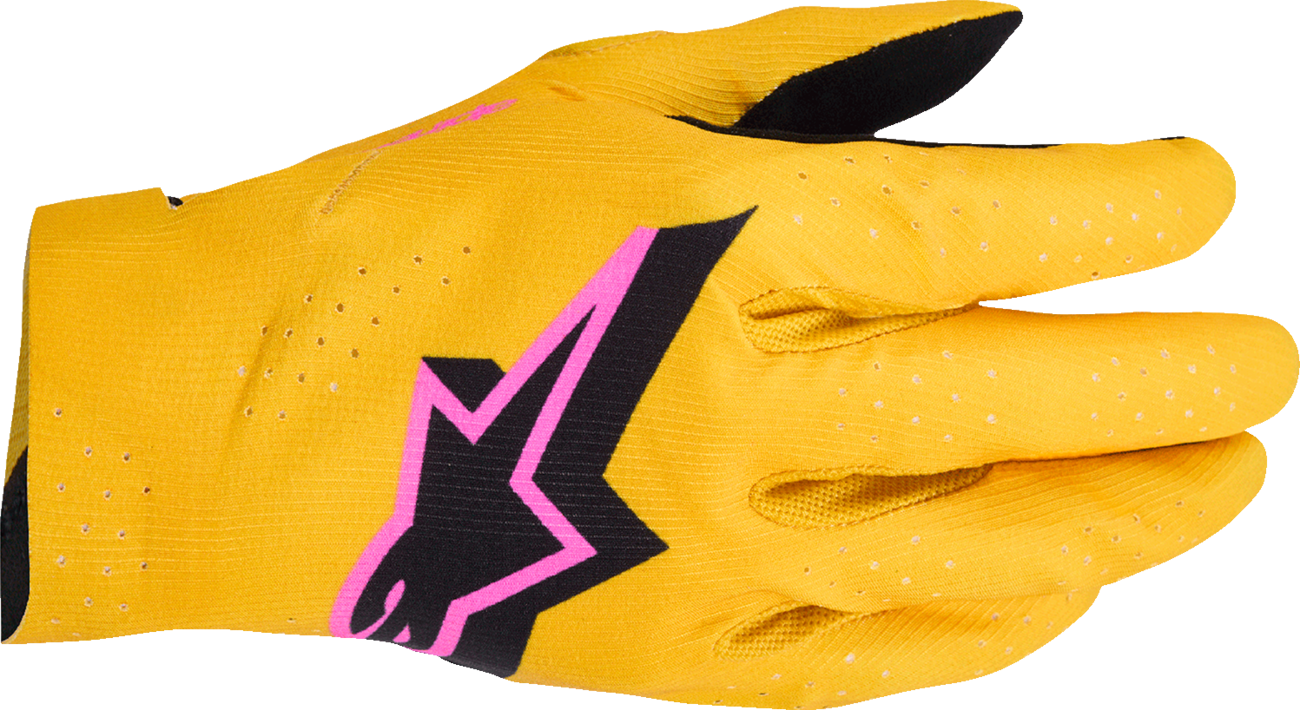 GUANTES ALPINESTARS SUPERTECH MX DORADO/NEGRO/ROSA FLUORESCENTE