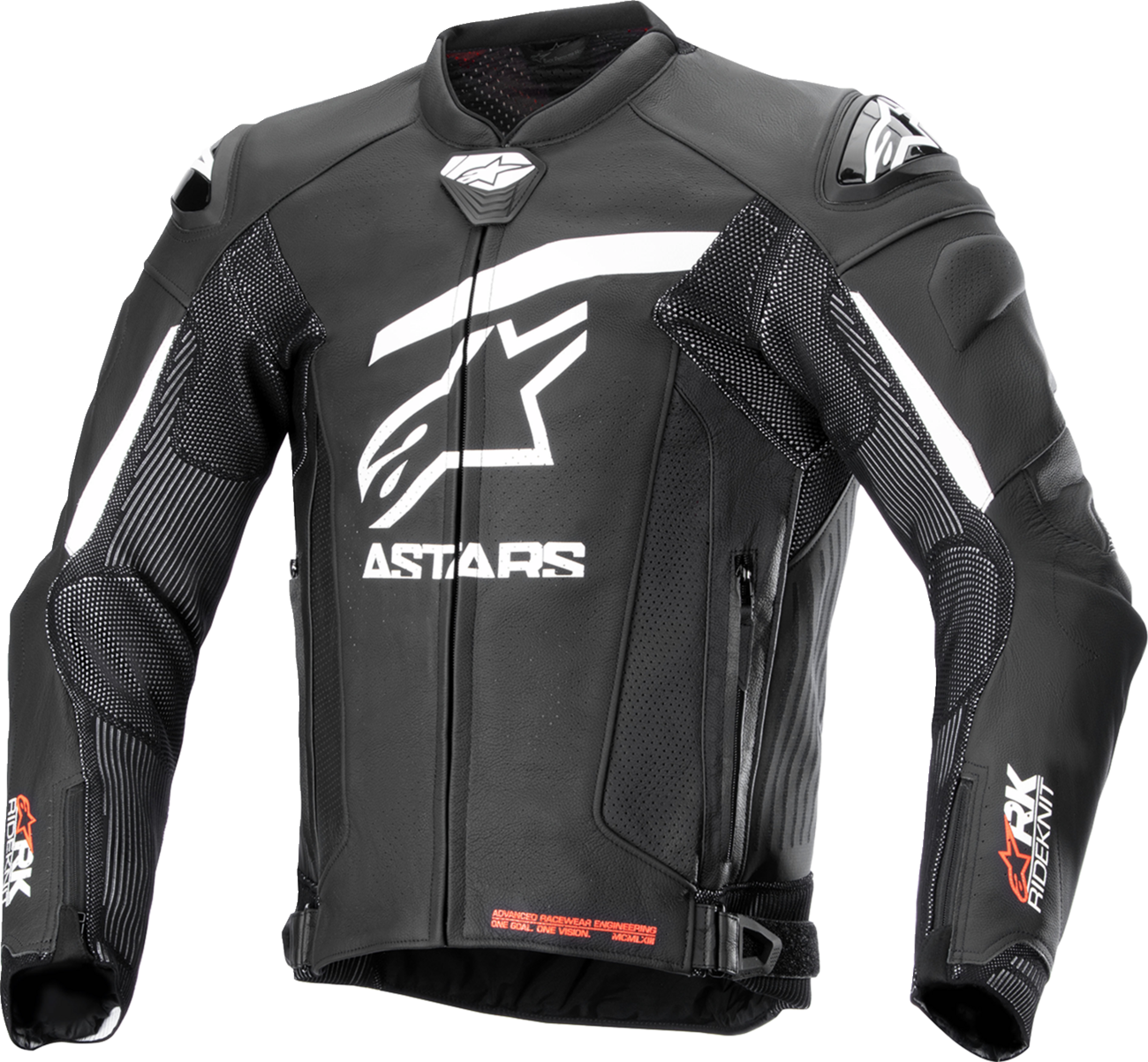 CHAQUETA DE CUERO ALPINESTARS GP PLUS R V4 RIDEKNIT NEGRO/BLANCO