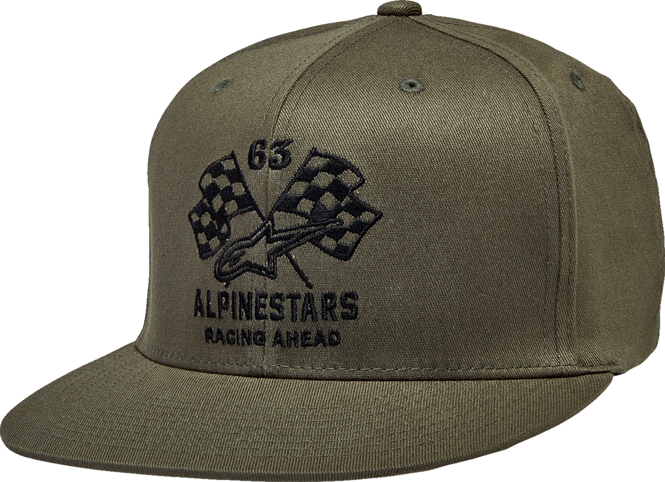 GORRA ALPINESTARS DOUBLE CHECK FLAT BILL MILITAR/NEGRO