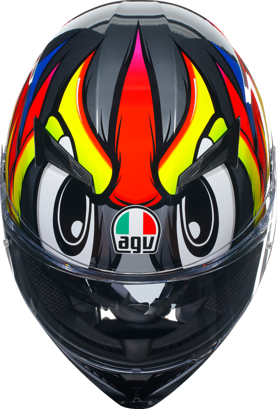 CASCO AGV K3 BIRDY2 GRIS AMARILLO ROJO