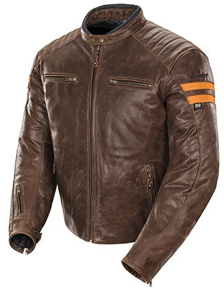 CHAQUETA DE CUERO JOE ROCKET CLASSIC 92 MARRON/NARANJA