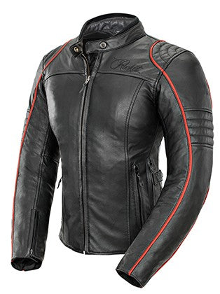 CHAQUETA DE CUERO JOE ROCKET LIRA NEGRO/ROJO