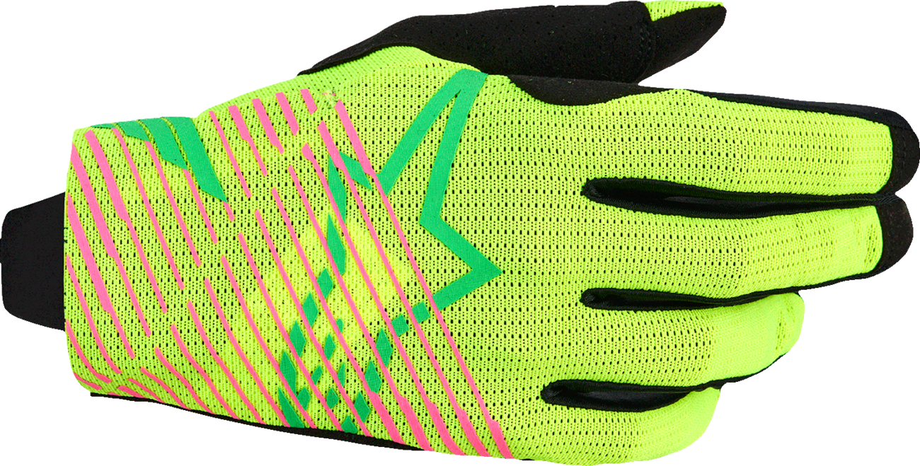 GUANTES MOTOCROSS ALPINESTARS RADAR PRO VERDE/AMARILLO FLUOR/ROSADO FLUOR