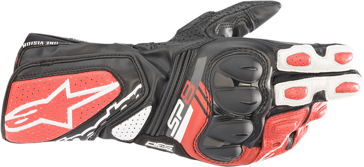 GUANTES ALPINESTARS SP-8 V3 NEGRO/BLANCO/ROJO