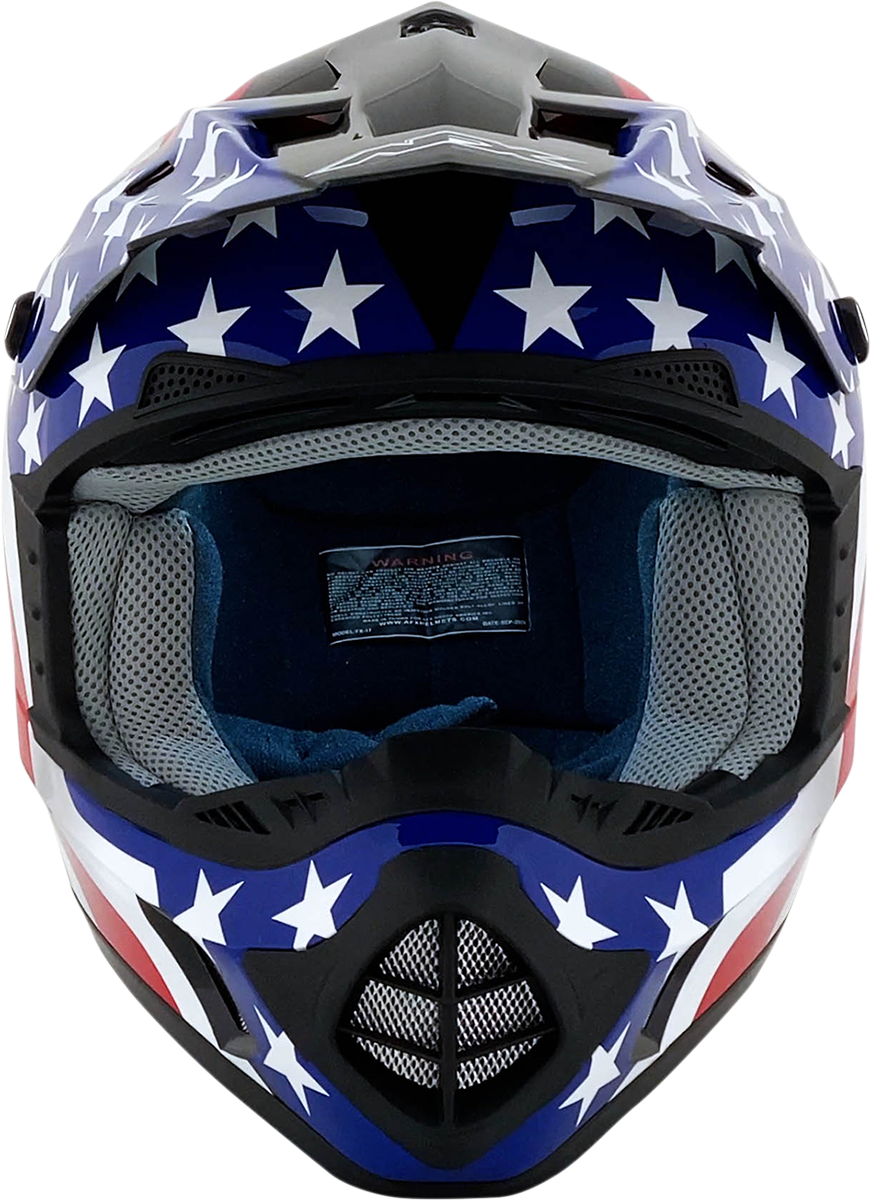 CASCO MOTOCROSS AFX FX17 BANDERA NEGRO