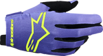 GUANTES DE MOTOCROSS ALPINESTARS RADAR AMARILLO FLUORESCENTE MORADO