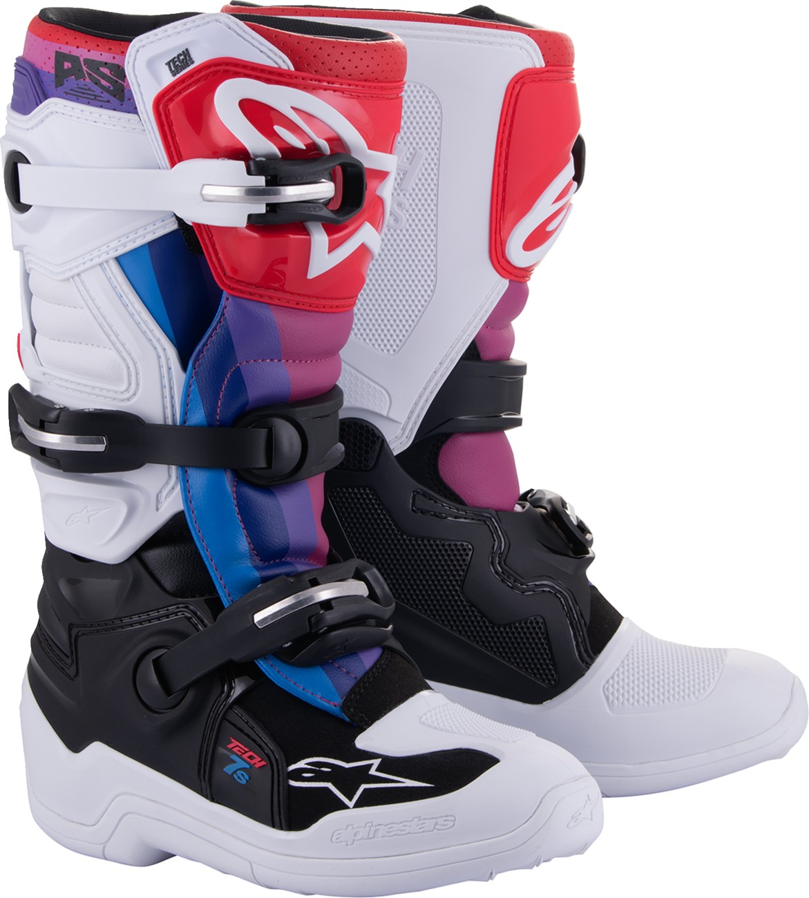 BOTAS ALPINESTARS YOUTH TECH 7S BLANCO NEGRO ROJO/NEGRO BICOLOR PARA NINO