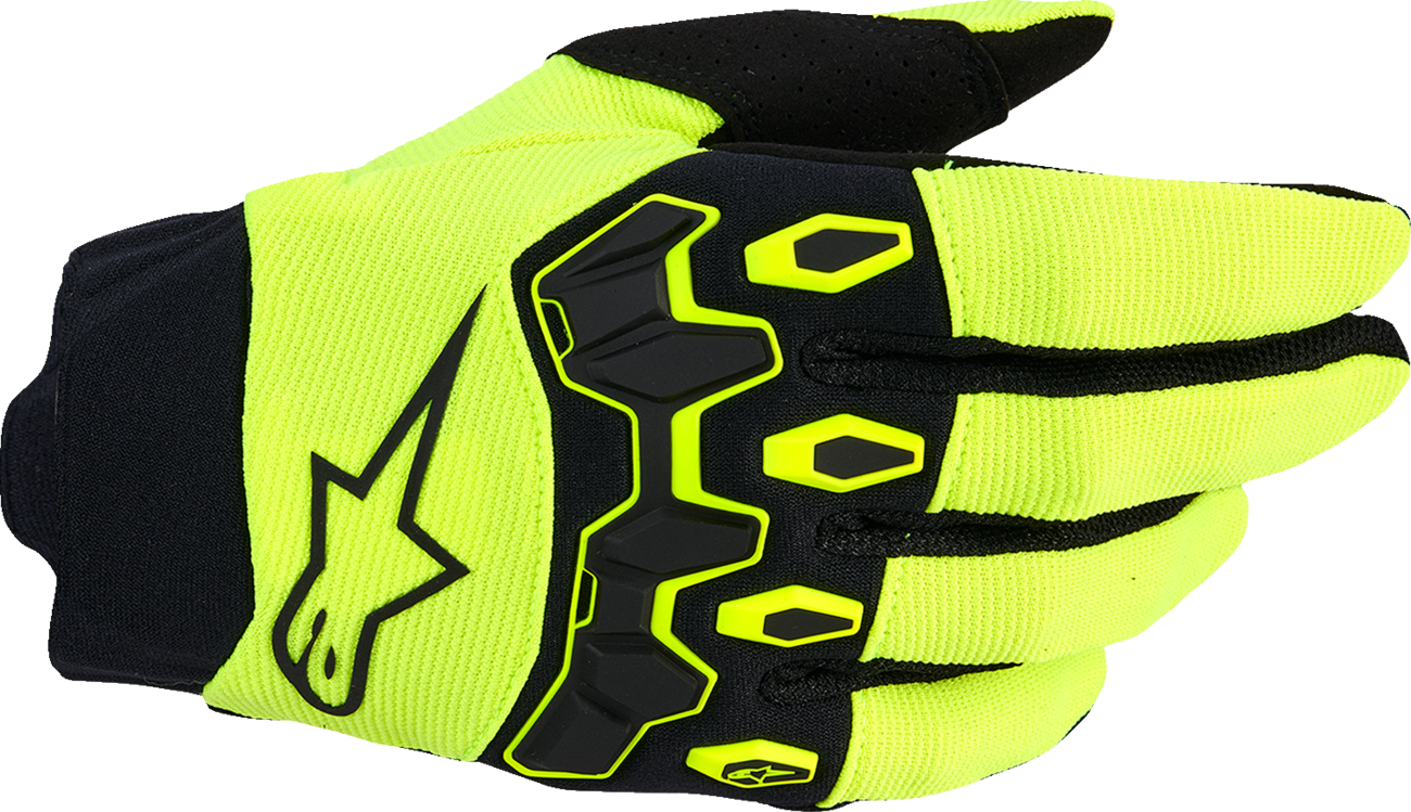 GUANTES ALPINESTARS YOUTH FULL BORE V2 AMARILLO FLUOR/NEGRO PARA NIÑO