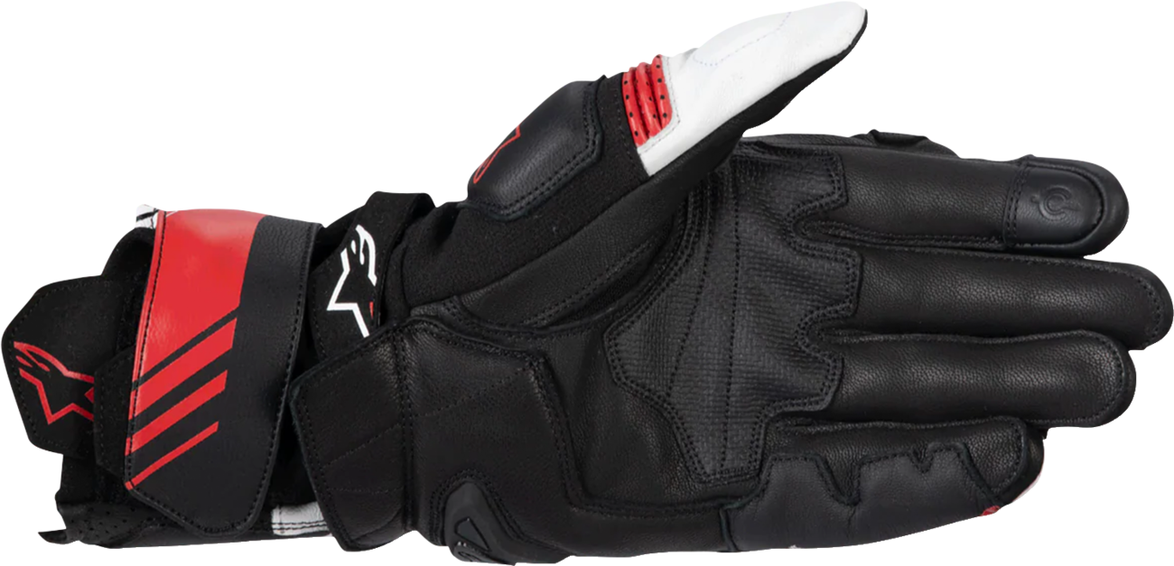GUANTES ALPINESTARS GP PLUS R V3 CUERO NEGRO/BLANCO/ROJO BRILLANTE