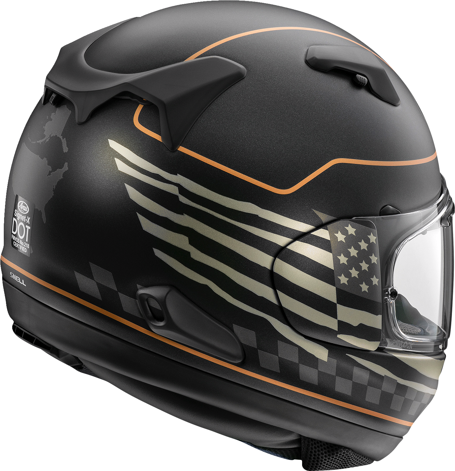 CASCO INTEGRAL ARAI HELMETS SIGNET-X BANDERA DE EE.UU. NEGRO