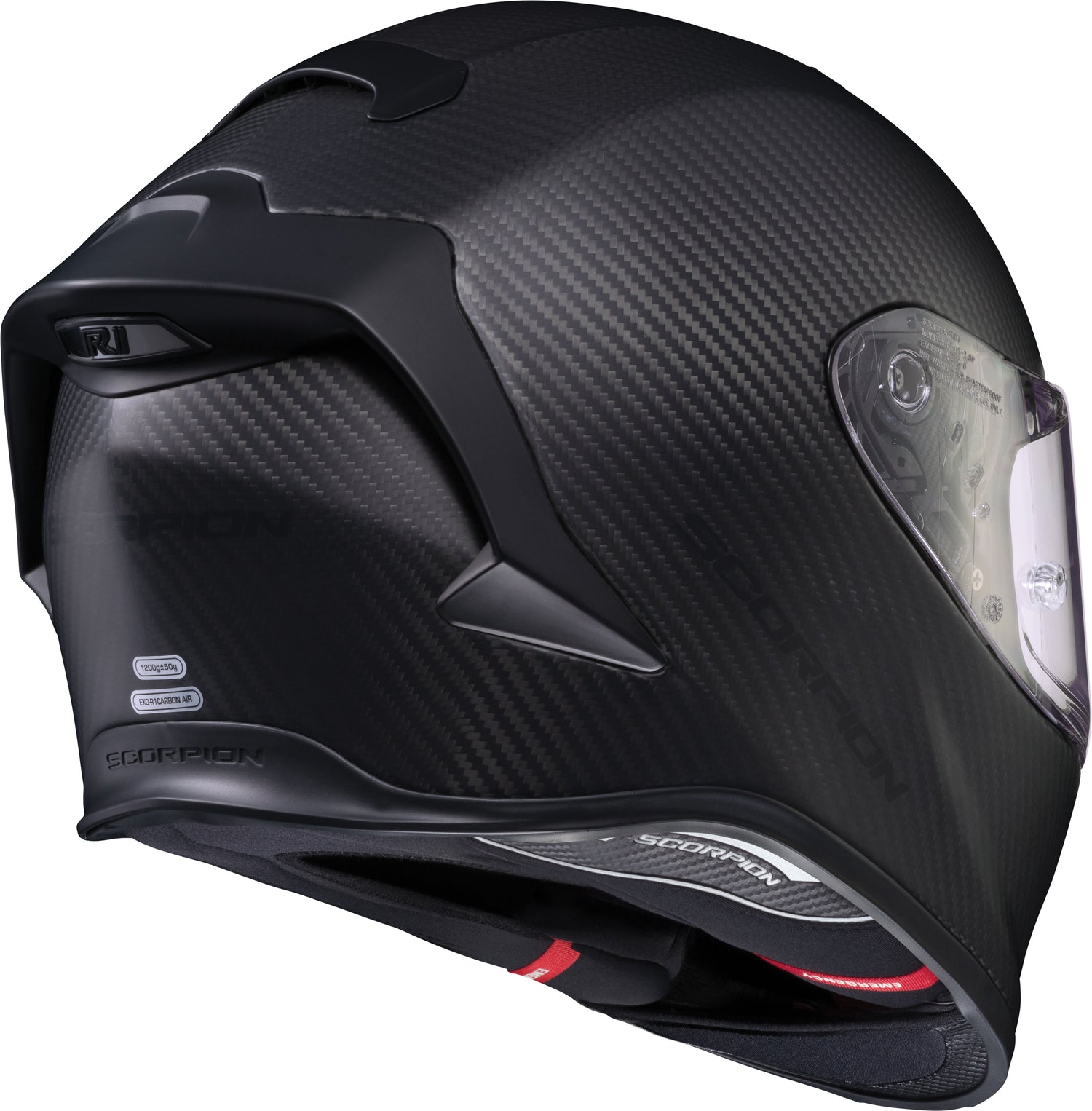 CASCO INTEGRAL SCORPION EXO R1 AIR NEGRO MATE CARBON