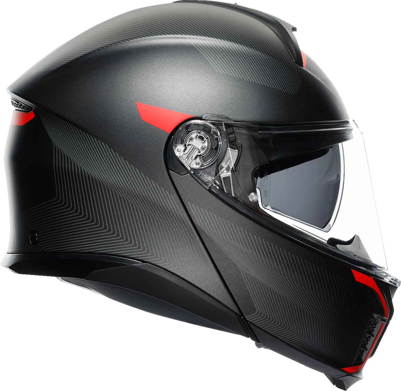 CASCO AGV TOURMODULAR FREQUENCY GUNMETAL ROJO