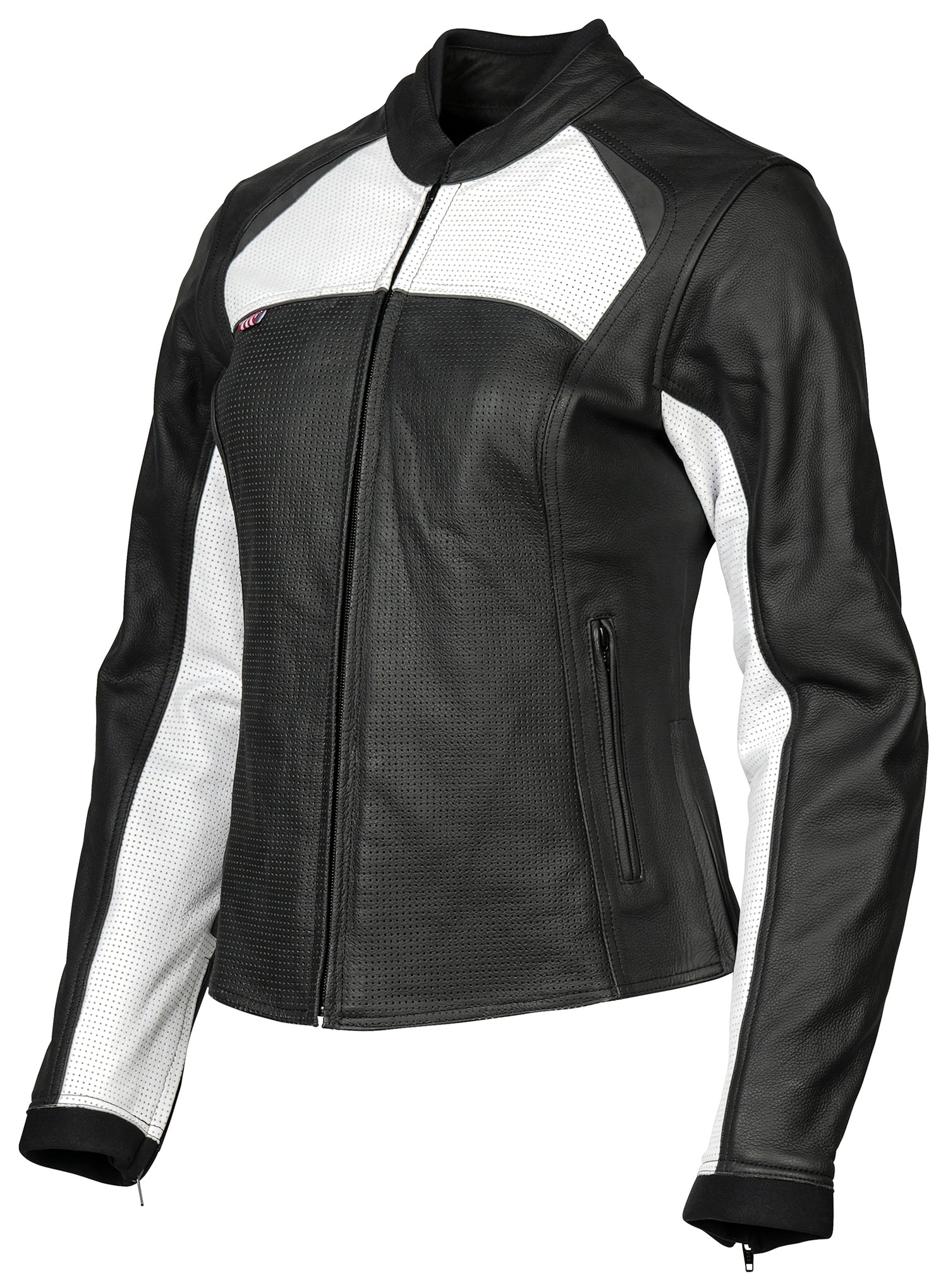 CHAQUETA DE CUERO NORU MARUCHI BLANCO/NEGRO PARA DAMA