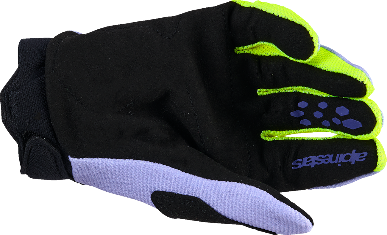 GUANTES ALPINESTARS YOUTH FULL BORE V2 PURPURA/AMARILLO FLUORESCENTE PARA NIÑO