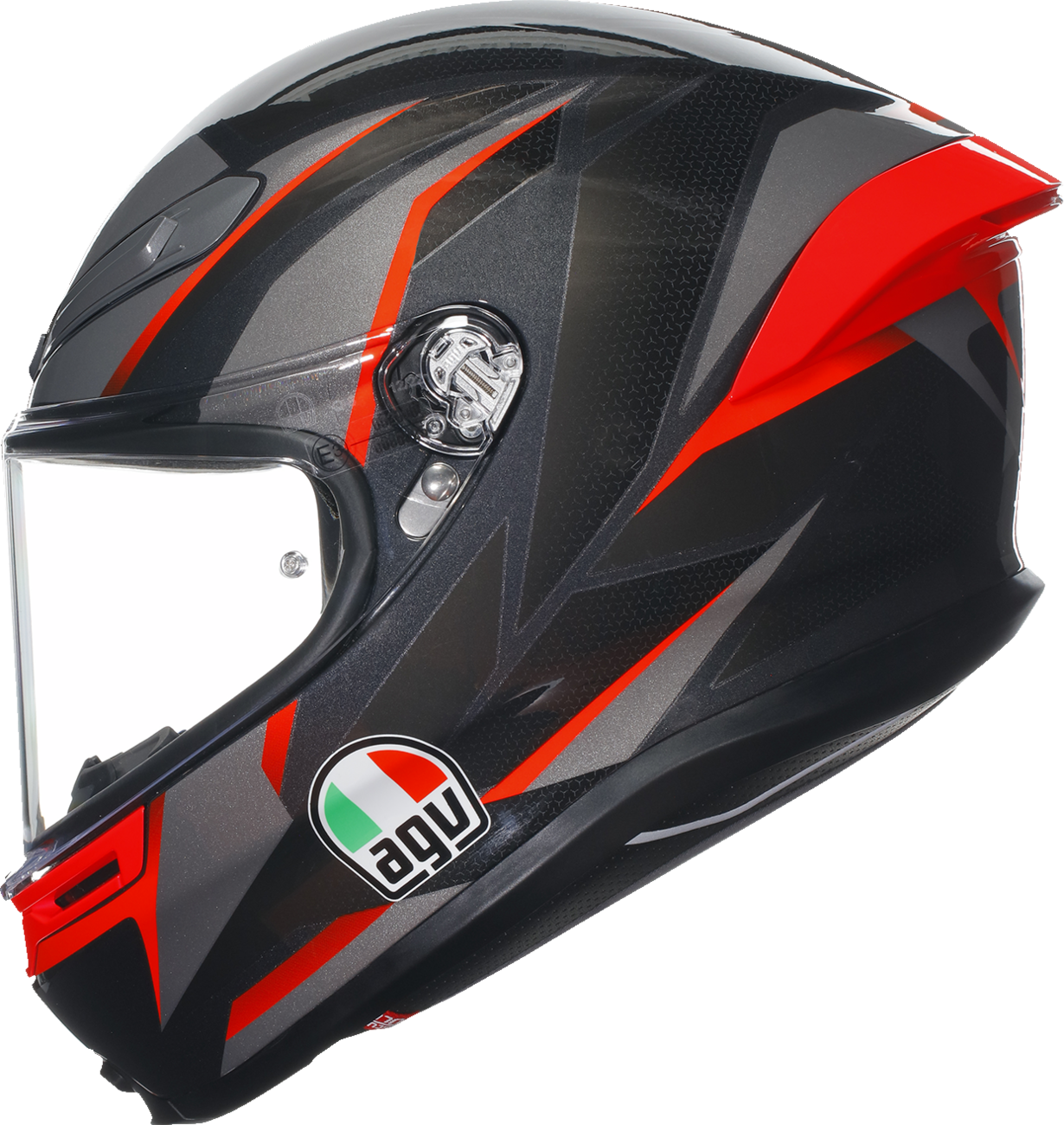 CASCO AGV K6S SLASHCUT NEGRO GRIS ROJO