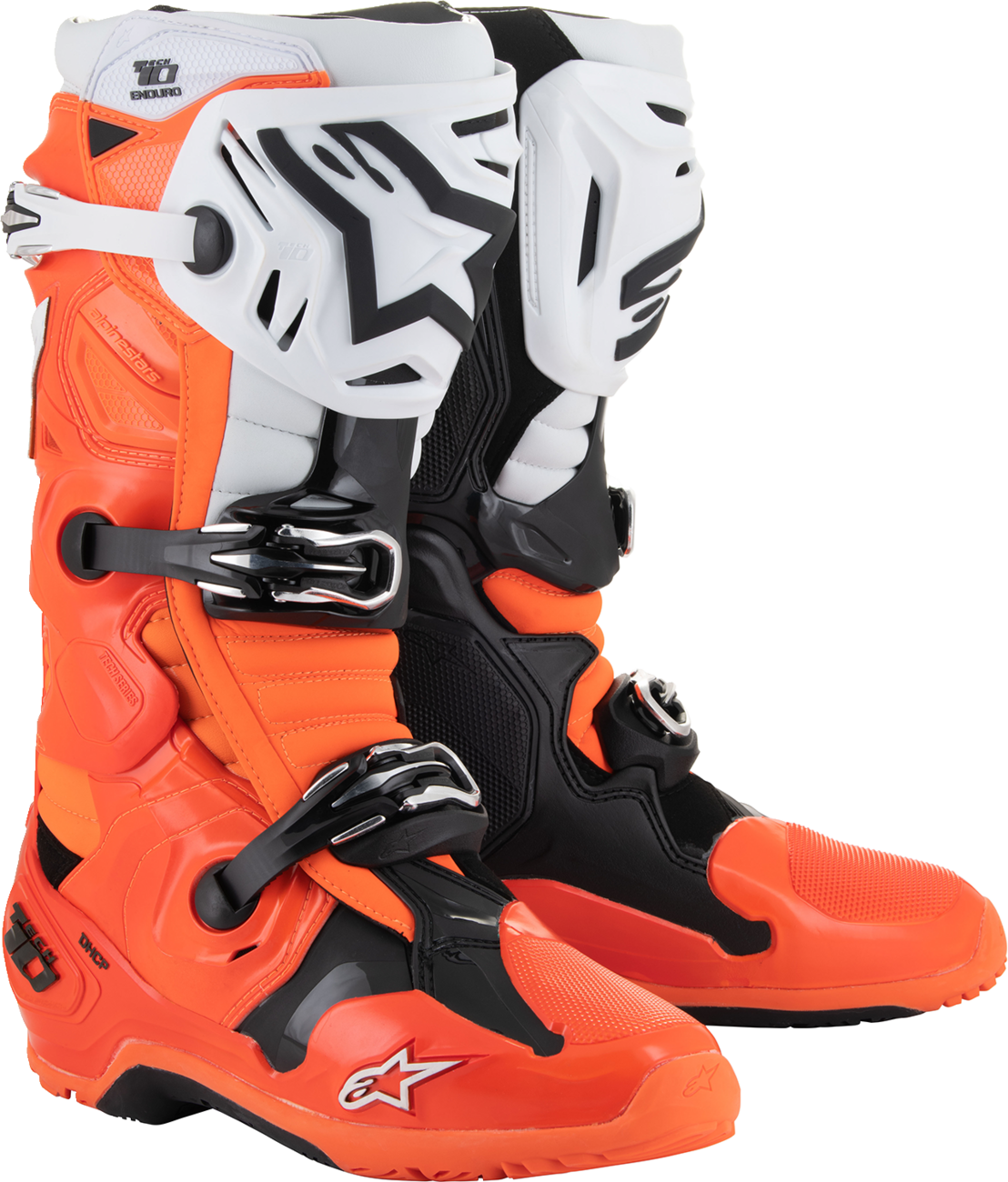 BOTAS ALPINESTARS TECH 10 ENDURO NARANJA FLUORESCENTE/NEGRO/BLANCO