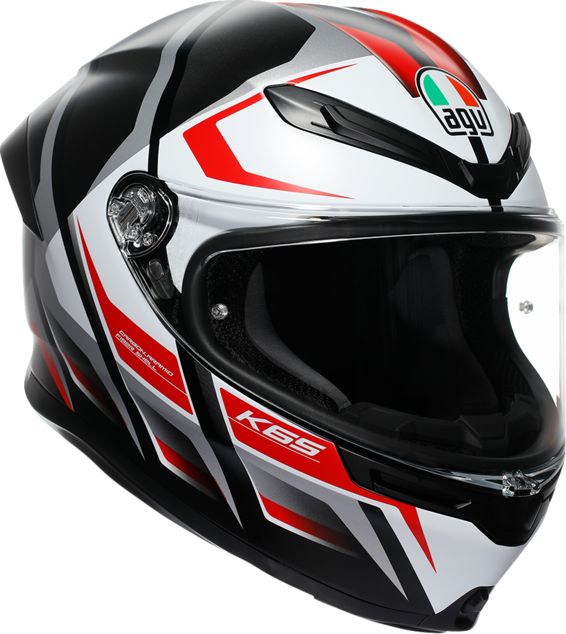 CASCO AGV K6 S KARVE NEGRO BLANCO ROJO