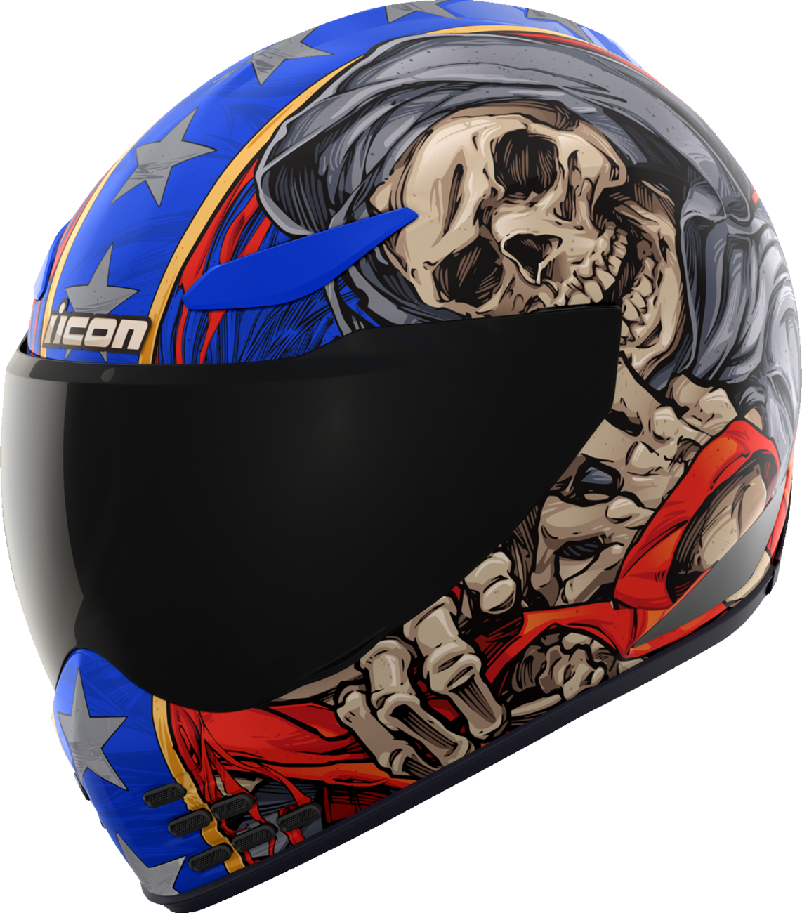 CASCO ICON DOMAIN REVERE BLANCO ROJO AZUL
