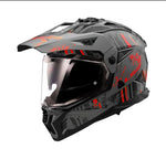 CASCO INTEGRAL LS2 BLAZE II CRUZADA LOCA GRIS OSCURO MATE ROJO
