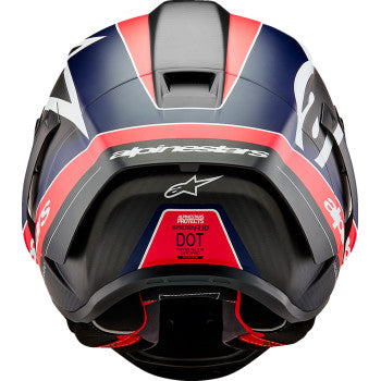 CASCO ALPINESTARS SUPERTECH R10 TEAM CARBON ROJO AZUL NEGRO MATE