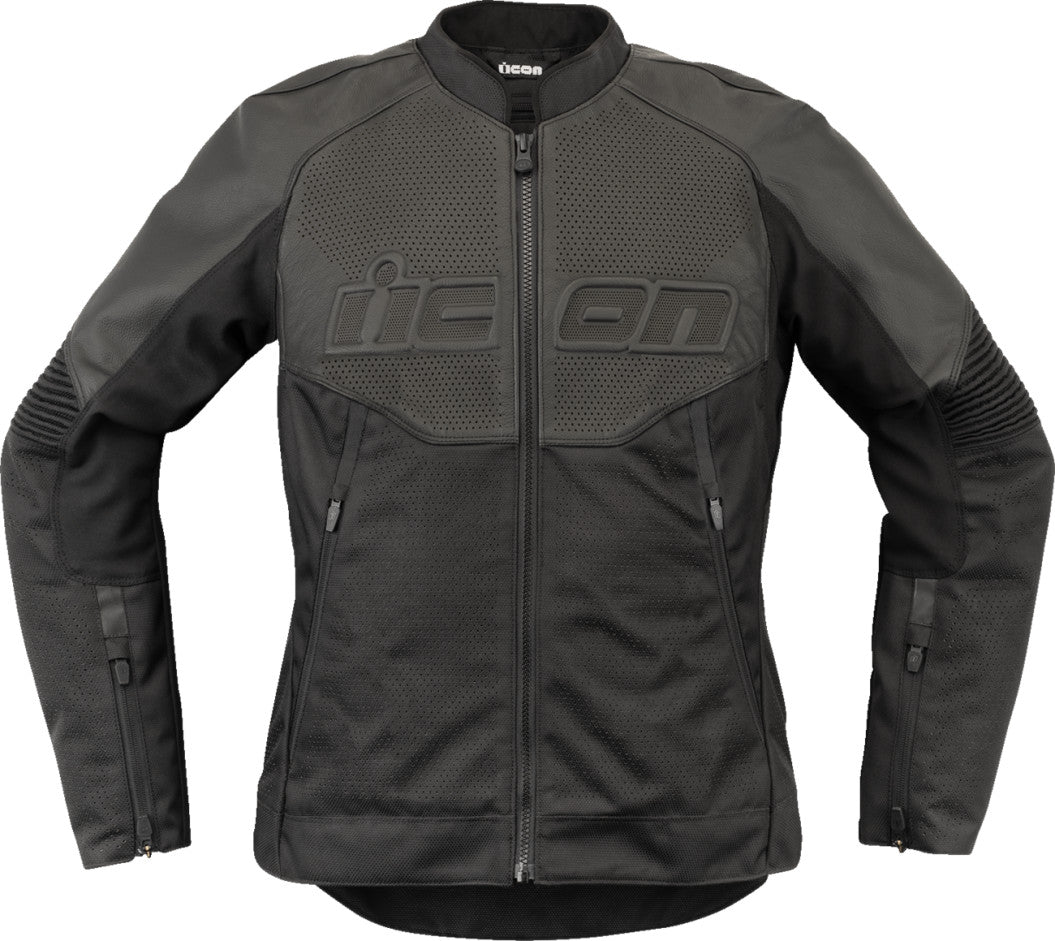 CHAQUETA PARA DAMA ICON OVERLORD3 LEATHER NEGRO