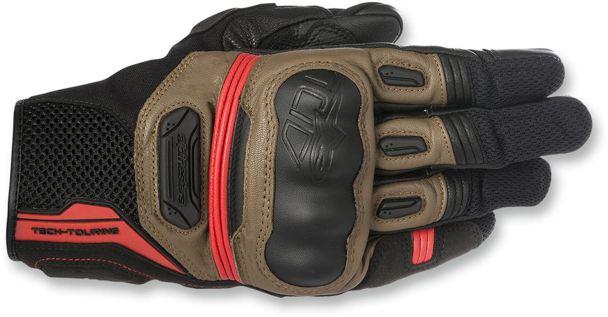 GUANTES ALPINESTARS HIGHLANDS NEGRO/NEGRO/ROJO