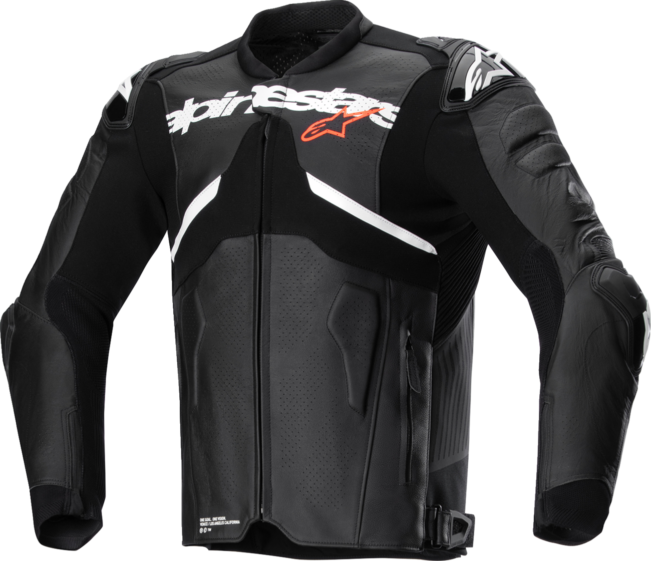 CHAQUETA DE CUERO ALPINESTARS ATEM V5 NEGRO/BLANCO