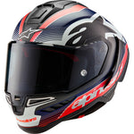 CASCO ALPINESTARS SUPERTECH R10 TEAM CARBON ROJO AZUL NEGRO MATE