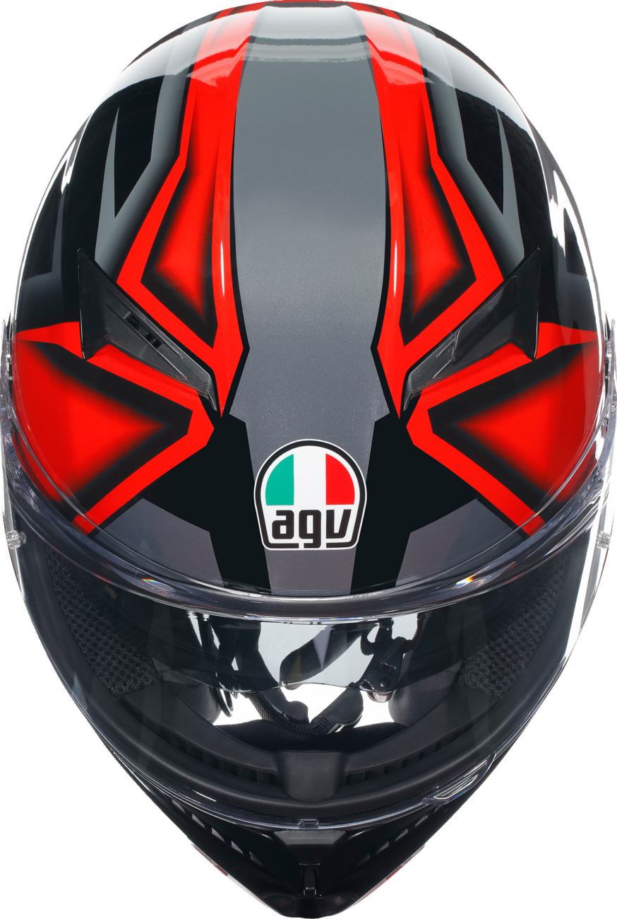 CASCO AGV K3 COMPOUND ROJO NEGRO