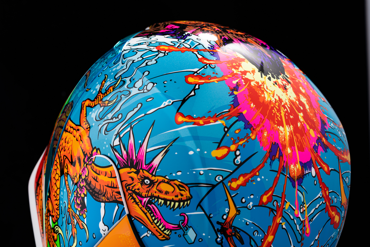 CASCO ICON AIRFORM DINO FURY AZUL