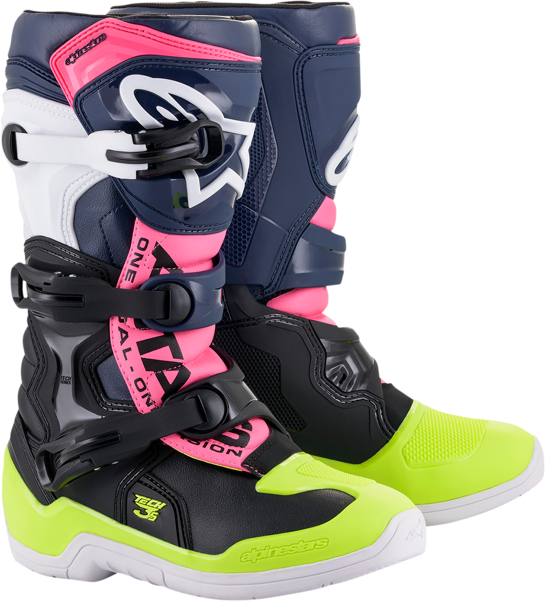 BOTAS ALPINESTARS TECH 3S BLACK/BLUE/PINK PARA NIÑO