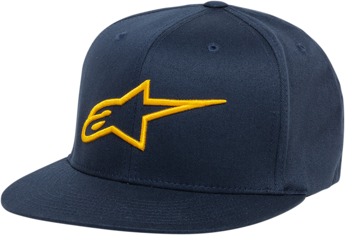 GORRA ALPINESTARS AGELESS FLAT BILL AZUL/NVADO ORO