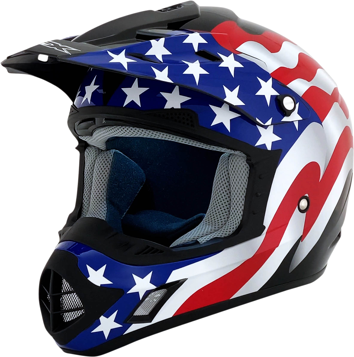 CASCO MOTOCROSS AFX FX17 BANDERA NEGRO