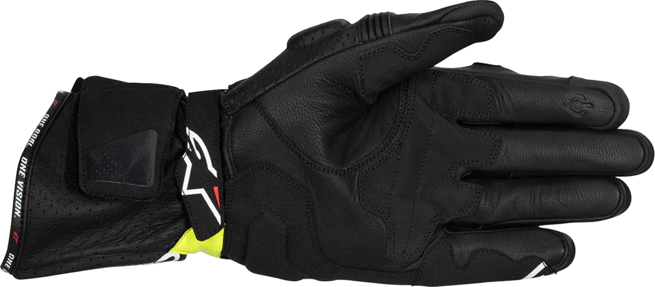 GUANTES ALPINESTARS SP-3 NEGRO/AMARILLO FLUORESCENTE/BLANCO