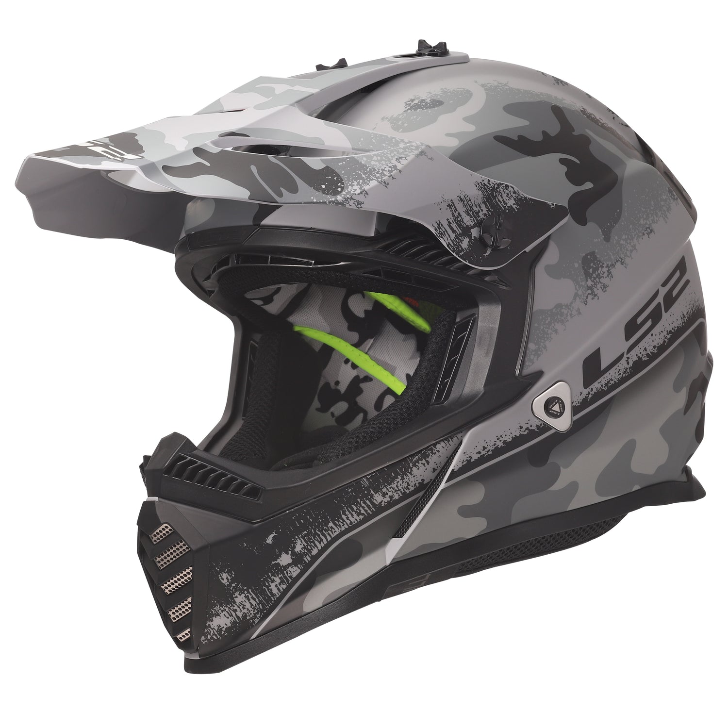 CASCO INTEGRAL MX LS2 GATE YOUTH CARBINE TONAL GRIS NEGRO PARA NIÑO