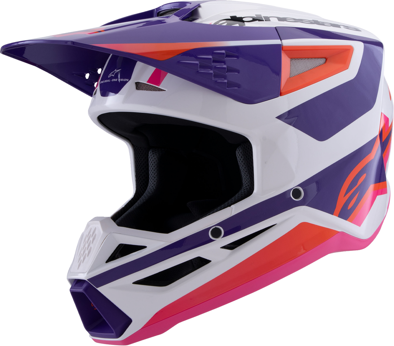 CASCO INTEGRAL ALPINESTARS SM3 HEAT BLANCO/ROSA/PÚRPURA BRILLANTE