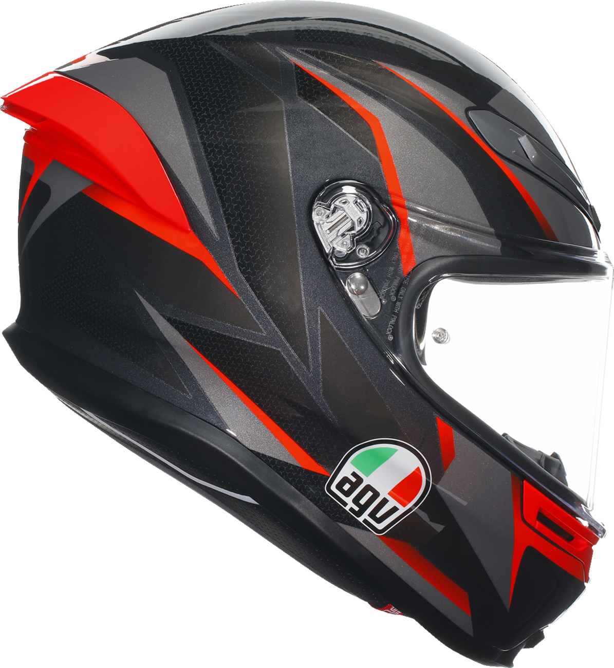 CASCO AGV K6S SLASHCUT NEGRO GRIS ROJO